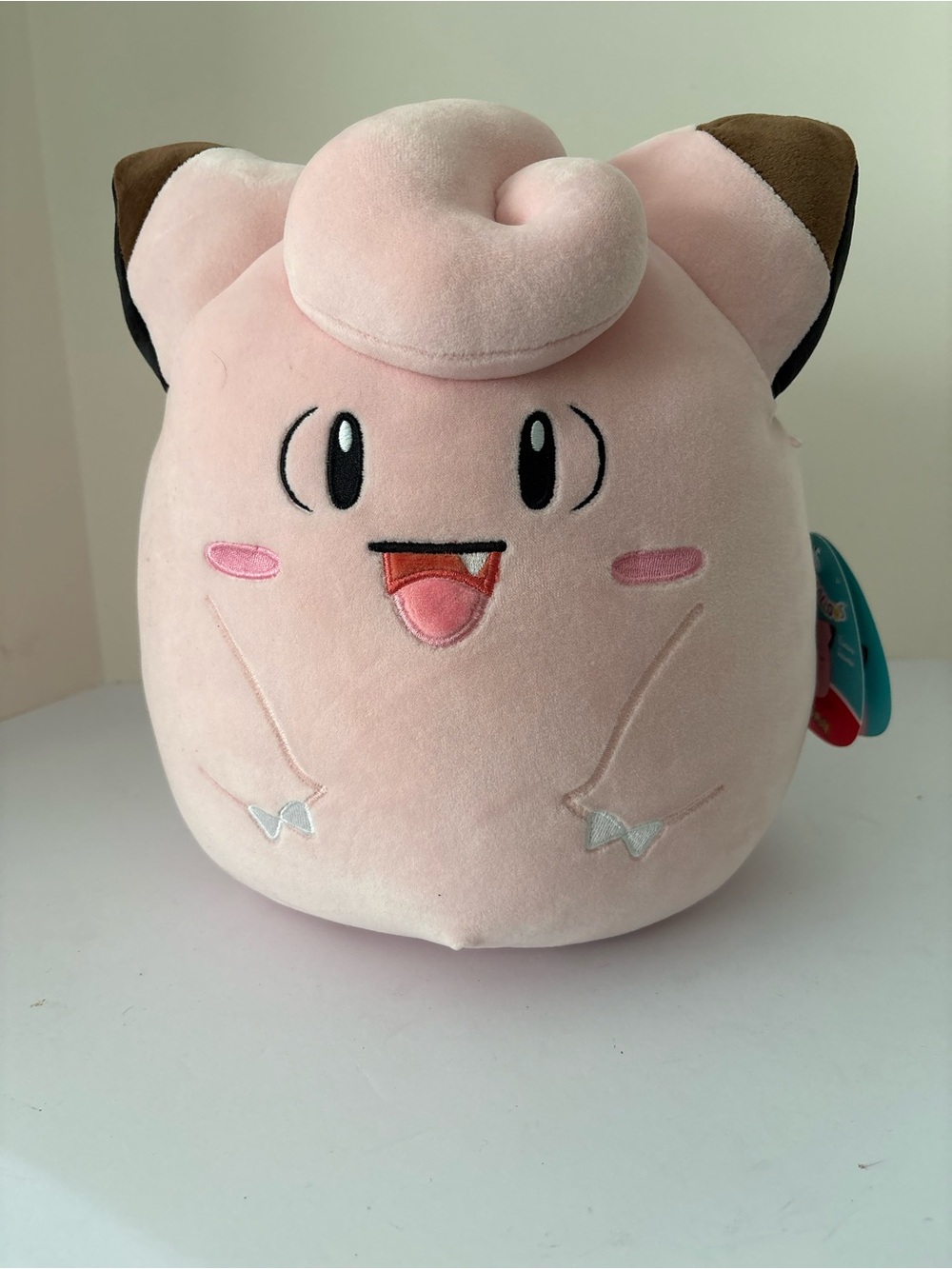 NWT Clefairy Squishmallows Pokémon Stuffed Toy. Light Pink. 16 inches. Jazzwares